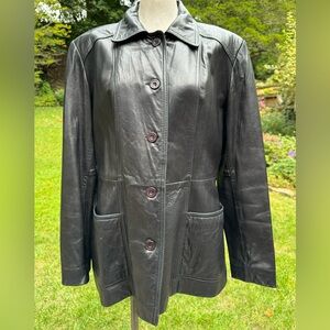 Classic Black Leather Jacket - Women's